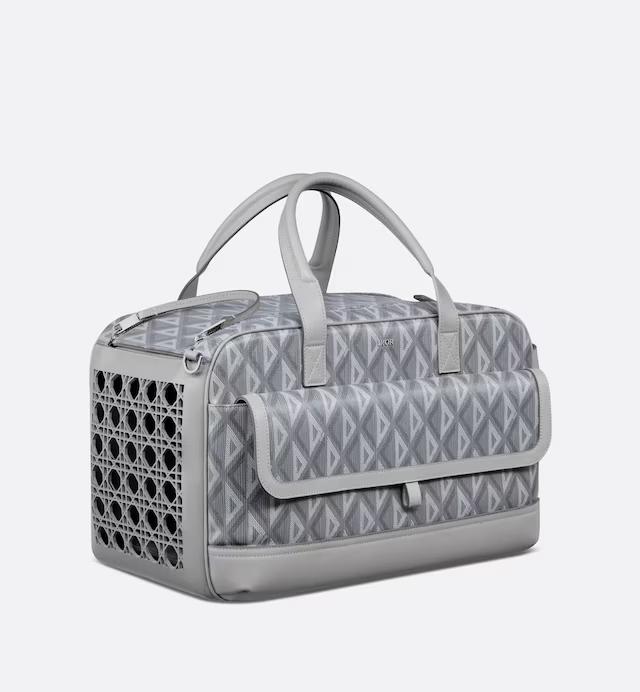 Túi Dior Hit The Road Pet Carrier Bag Dior Gray CD Diamond Canvas and Smooth Calfskin