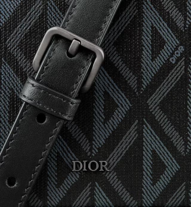 Túi Dior Lock Mini Case Bag With Strap Black CD Diamond Canvas and Smooth Calfskin