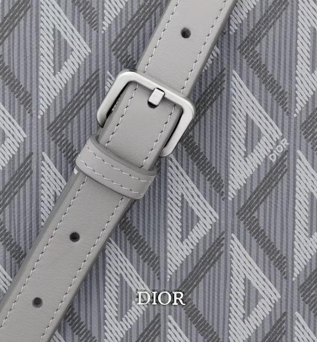 Túi Dior Lock Mini Case Bag With Strap Dior Gray CD Diamond Canvas and Smooth Calfskin