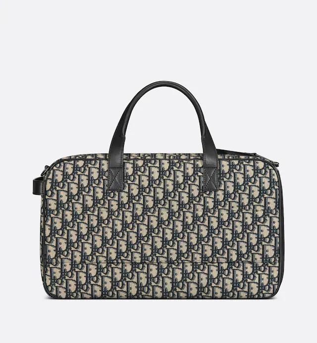 Túi Dior Hit The Road Pet Carrier Bag Beige and Black Dior Oblique Jacquard and Black Smooth Calfskin