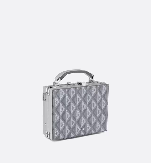 Túi Dior Lock Case Dior Gray CD Diamond Canvas 