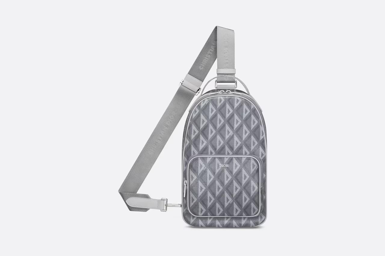 Túi Dior Mini Rider Sling Bag Dior Gray CD Diamond Canvas