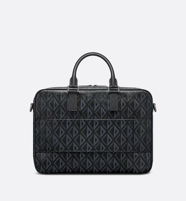 Túi Dior Hit The Road Briefcase Black CD Diamond Canvas and Smooth Calfskin