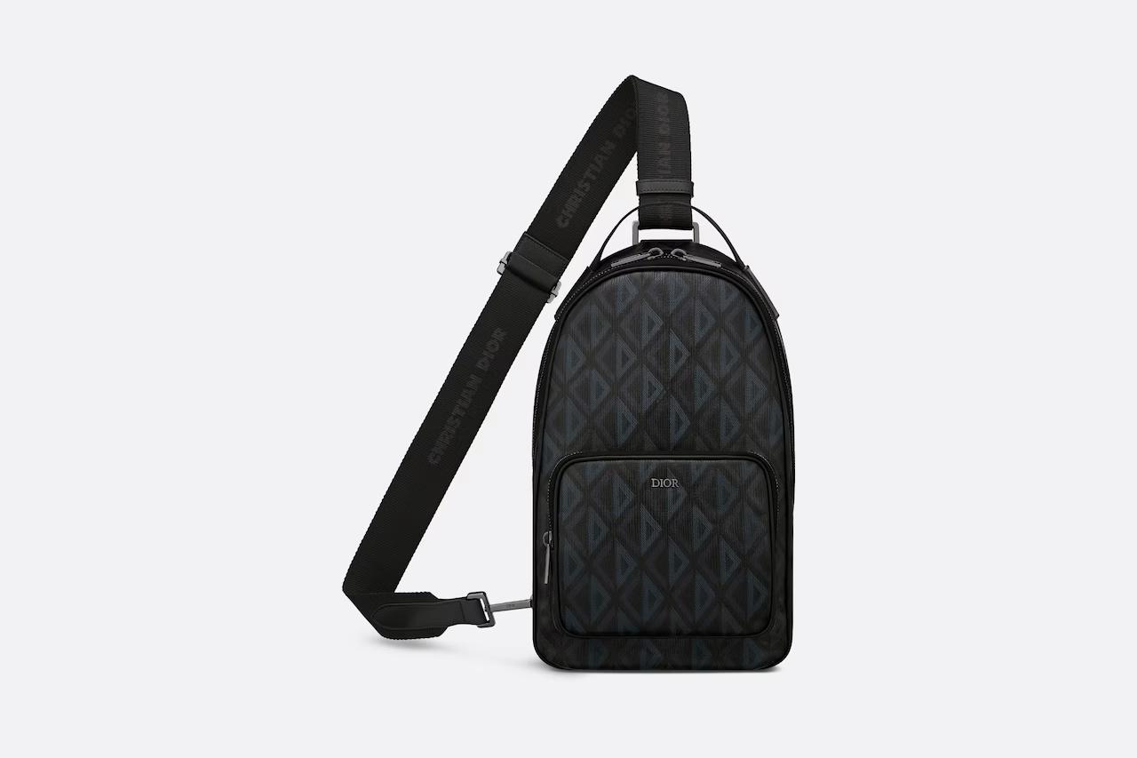 Túi Dior Mini Rider Sling Bag Black CD Diamond Canvas