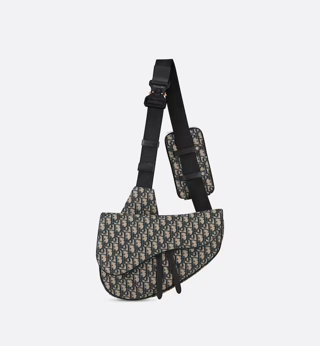 Túi Dior Maxi Saddle Bag Beige and Black Dior Oblique Jacquard