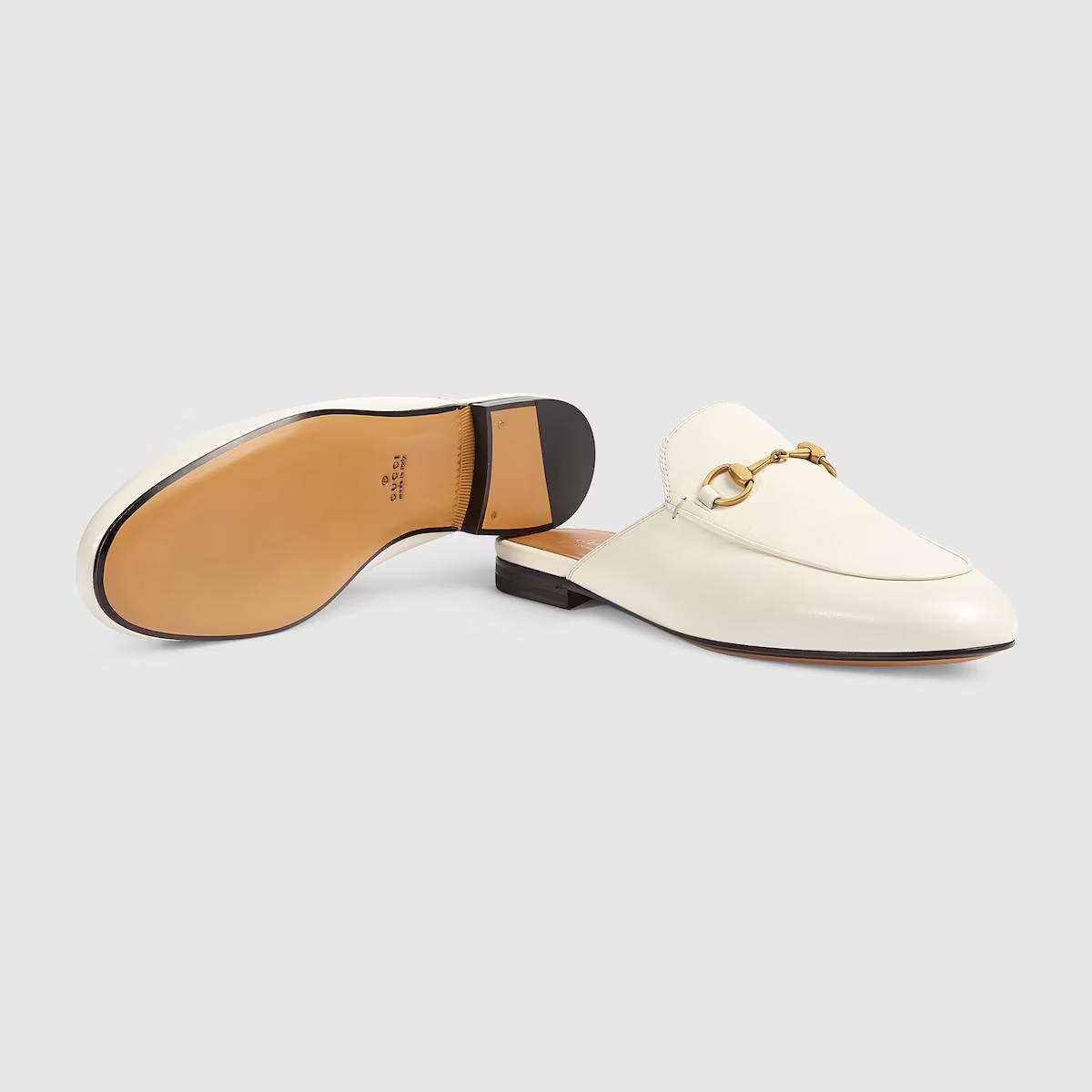 Giày Gucci Princetown Leather Slipper Nữ Trắng