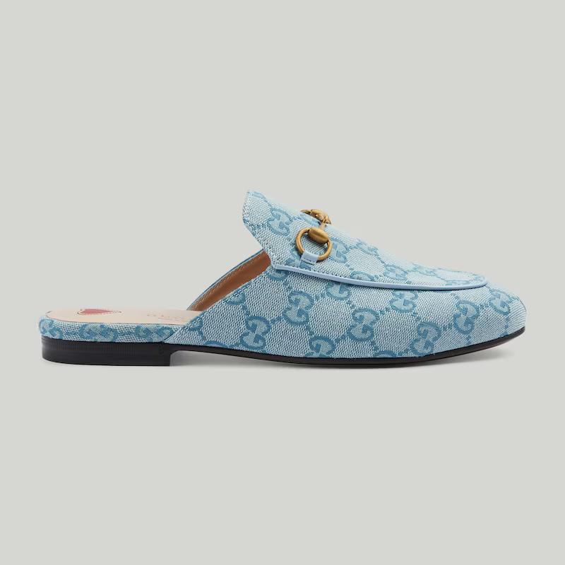 Giày Gucci Princetown Gg Slipper Nữ Xanh