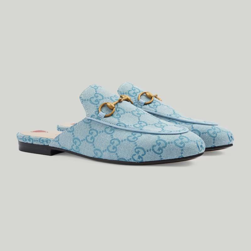 Giày Gucci Princetown Gg Slipper Nữ Xanh