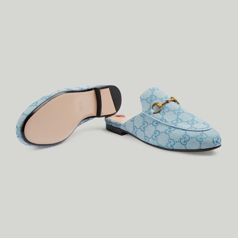 Giày Gucci Princetown Gg Slipper Nữ Xanh