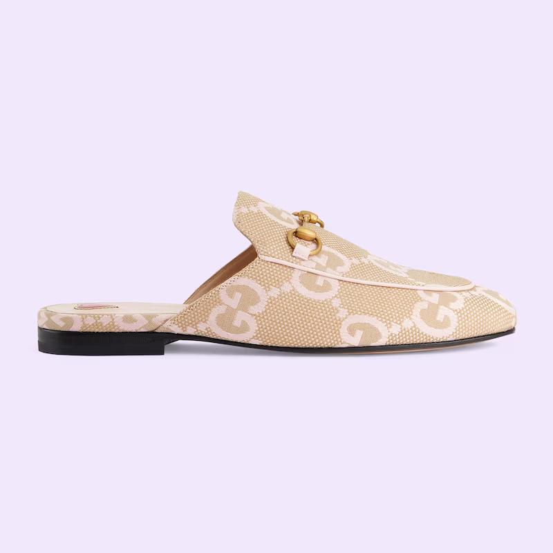 Giày Gucci Jumbo Gg Princetown Slipper Nữ Be