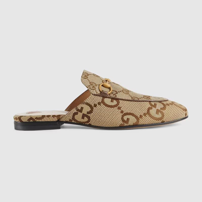 Giày Gucci Jumbo Gg Princetown Slipper Nữ Nâu