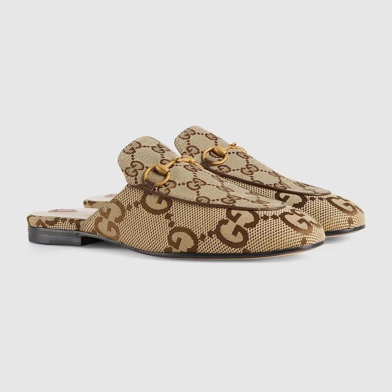 Giày Gucci Jumbo Gg Princetown Slipper Nữ Nâu