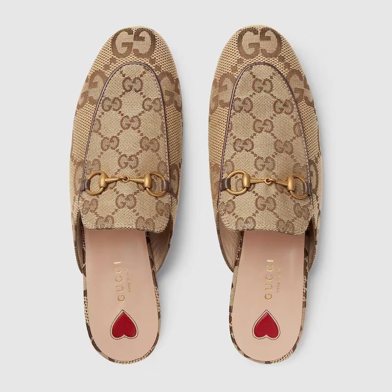 Giày Gucci Jumbo Gg Princetown Slipper Nữ Nâu