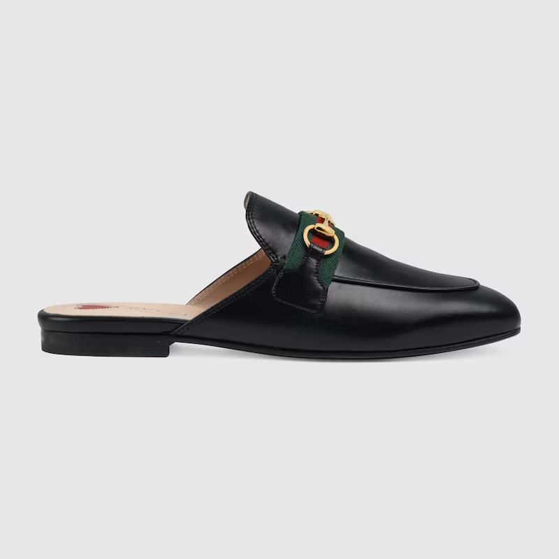 Giày Gucci Princetown Leather Slipper Nữ Đen