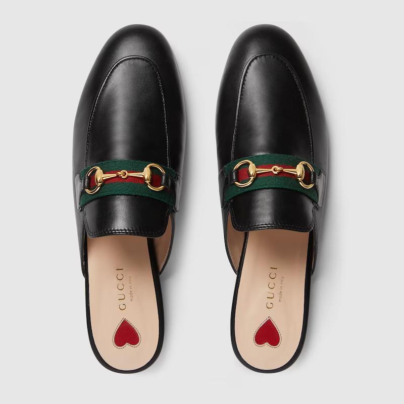 Giày Gucci Princetown Leather Slipper Nữ Đen