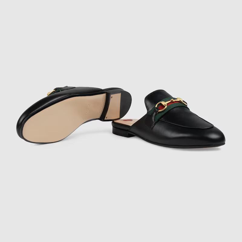 Giày Gucci Princetown Leather Slipper Nữ Đen