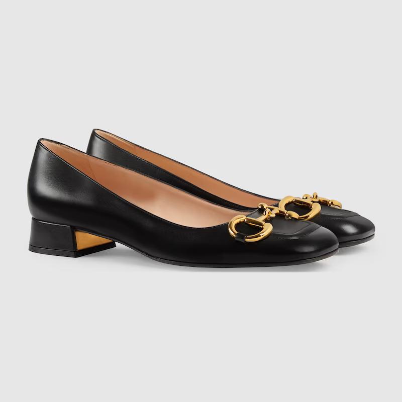 Giày Gucci Ballet Flat With Horsebit Nữ Đen