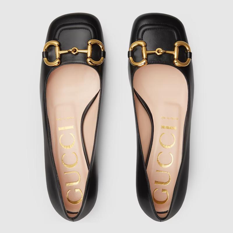 Giày Gucci Ballet Flat With Horsebit Nữ Đen