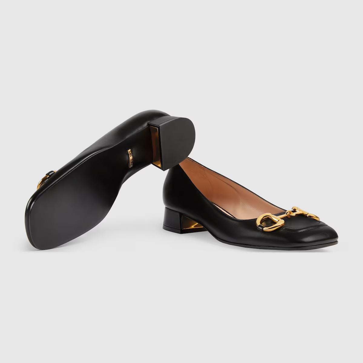 Giày Gucci Ballet Flat With Horsebit Nữ Đen