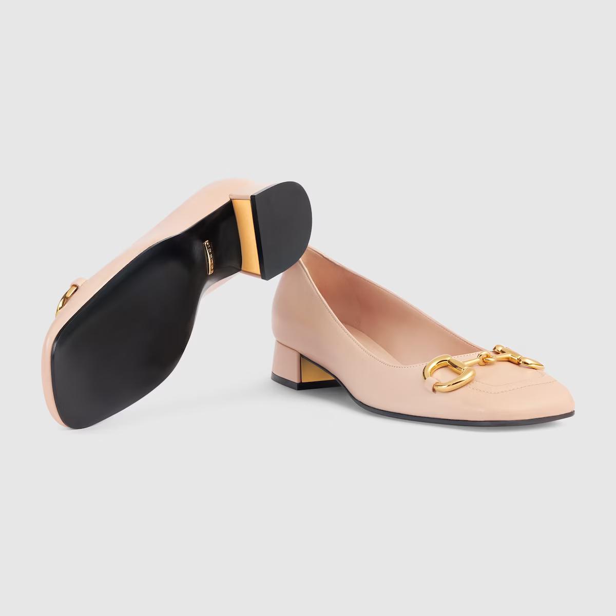 Giày Gucci Ballet Flat With Horsebit Nữ Hồng