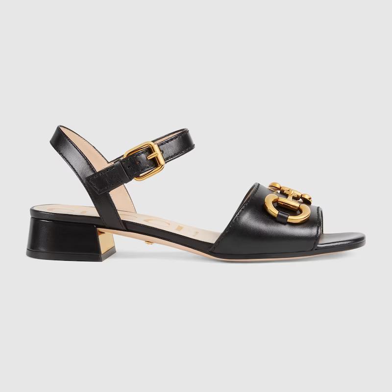 Giày Gucci Sandal With Horsebit Nữ Đen