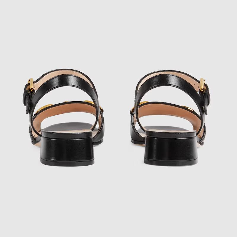 Giày Gucci Sandal With Horsebit Nữ Đen