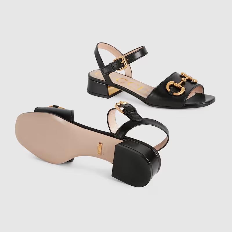 Giày Gucci Sandal With Horsebit Nữ Đen