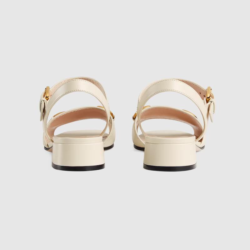 Giày Gucci Sandal With Horsebit Nữ Be Trắng