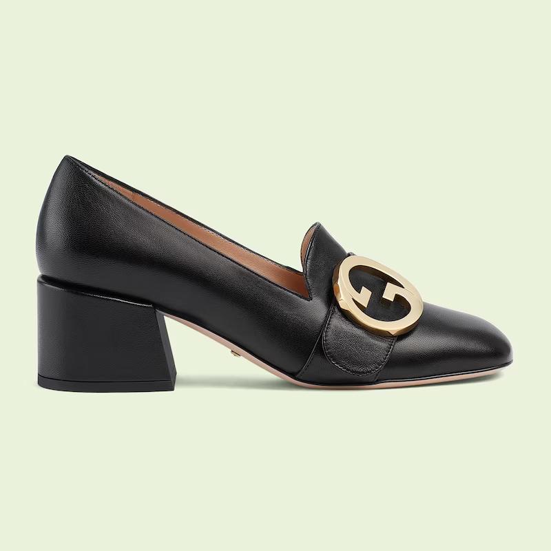 Giày Gucci Blondie Mid-Heel Pump Nữ Đen