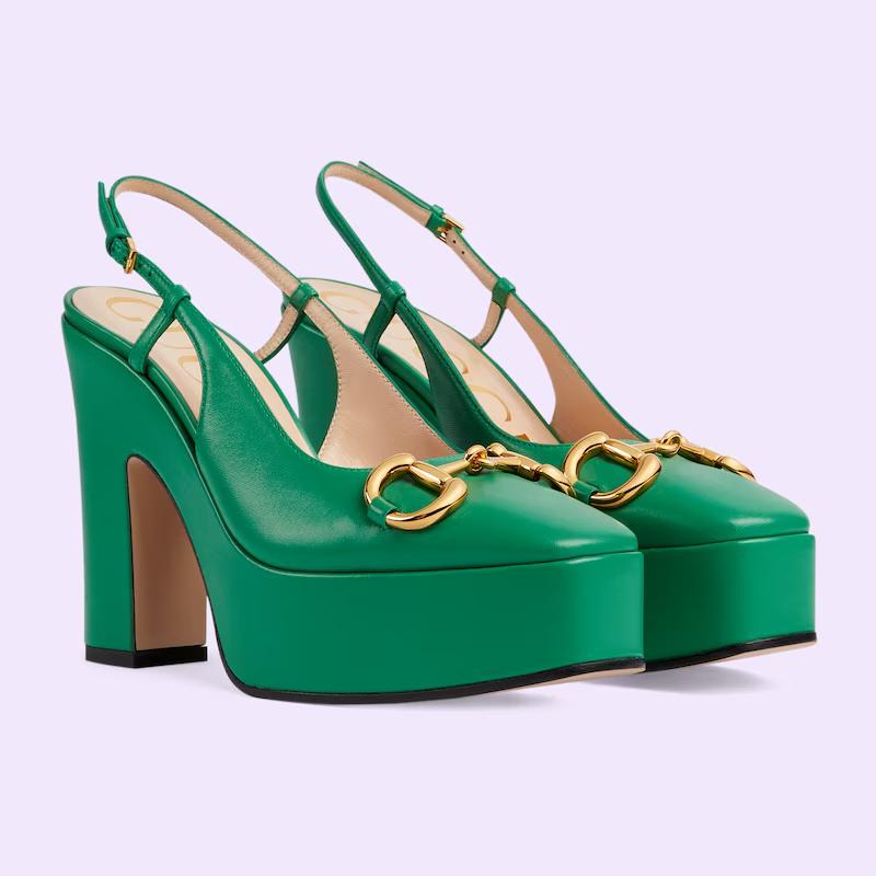 Giày Gucci High Heel Pump Nữ Xanh