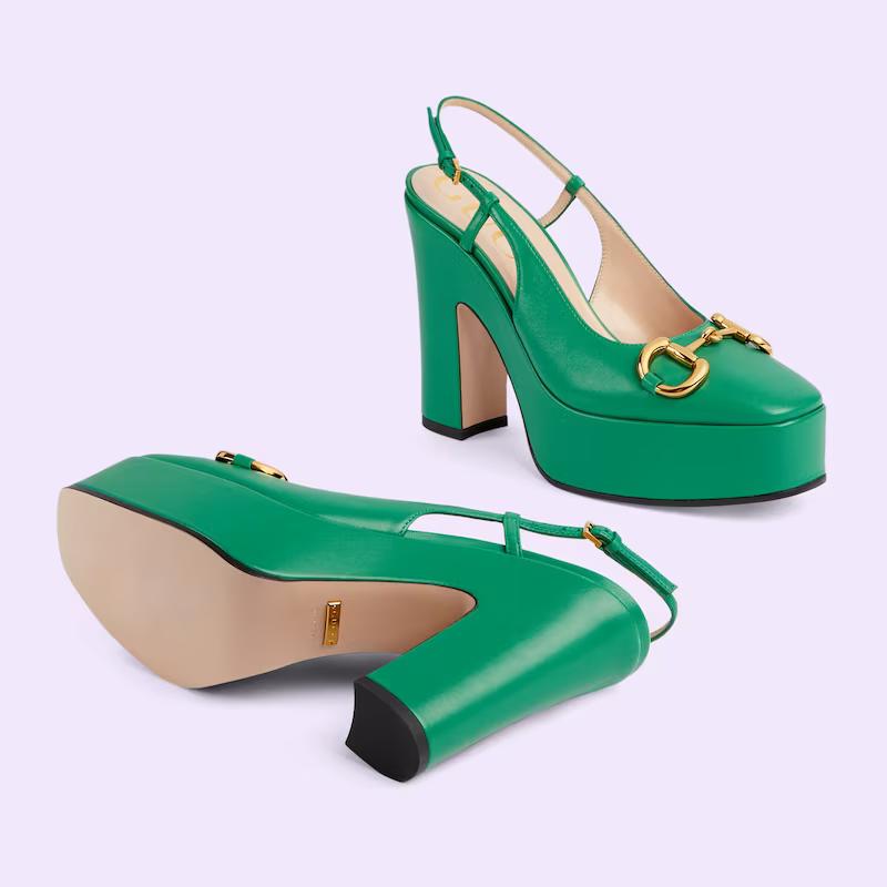 Giày Gucci High Heel Pump Nữ Xanh