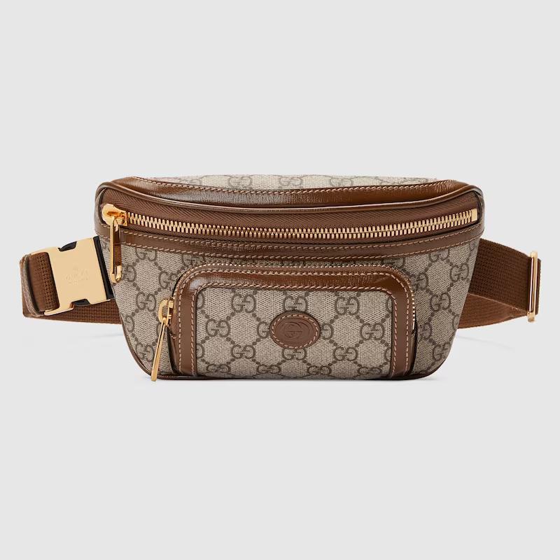 Túi Gucci Belt Bag With Interlocking G Nam Màu Da