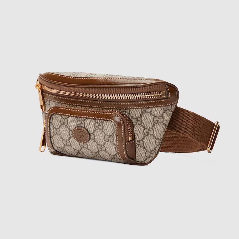 Túi Gucci Belt Bag With Interlocking G Nam Màu Da