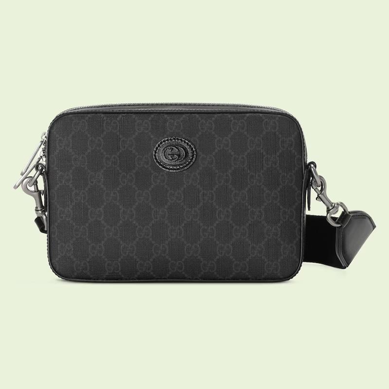 Túi Gucci Shoulder Bag With Interlocking G Nam Màu Đen Xám