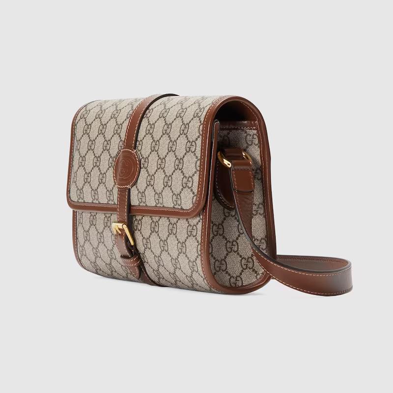 Túi Gucci Gg Messenger Bag With Interlocking G Nam Màu Da