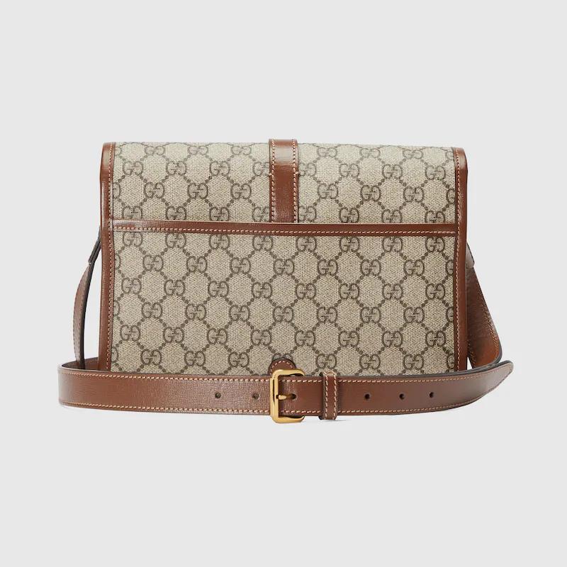 Túi Gucci Gg Messenger Bag With Interlocking G Nam Màu Da