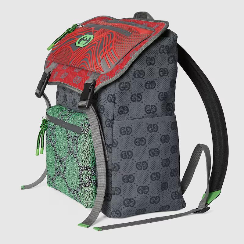 Túi Gucci Gg Nylon Backpack Nam Xanh Đỏ