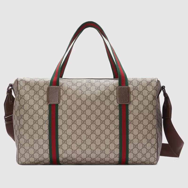 Túi Gucci Large Duffle Bag With Web Nam Màu Da