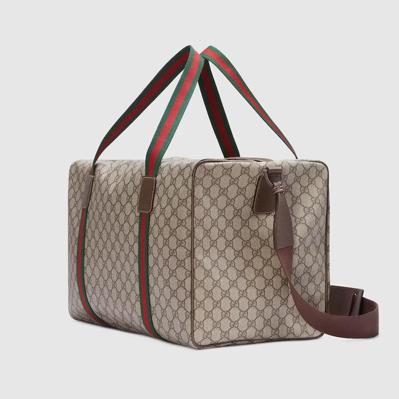 Túi Gucci Large Duffle Bag With Web Nam Màu Da