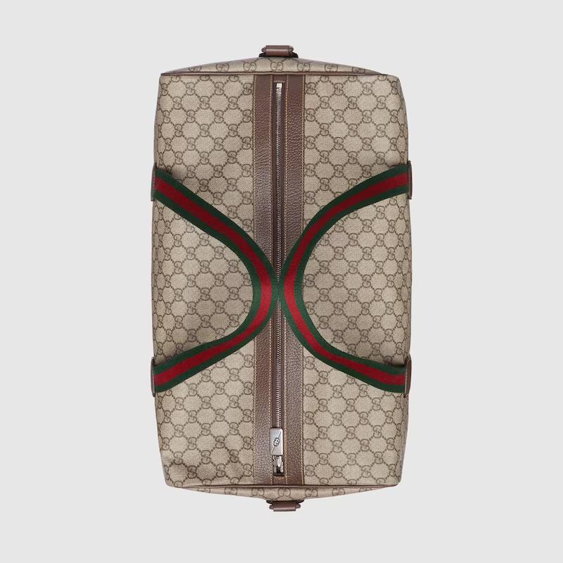 Túi Gucci Large Duffle Bag With Web Nam Màu Da