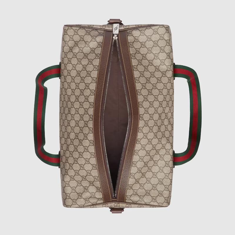 Túi Gucci Large Duffle Bag With Web Nam Màu Da