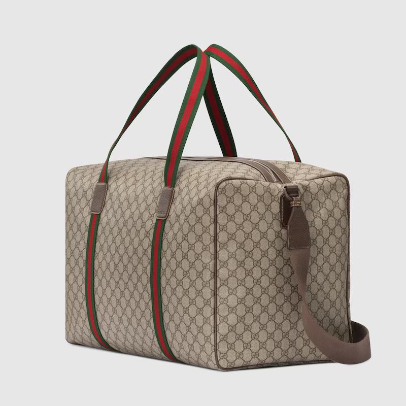 Túi Gucci Maxi Duffle Bag With Web Nam Màu Da