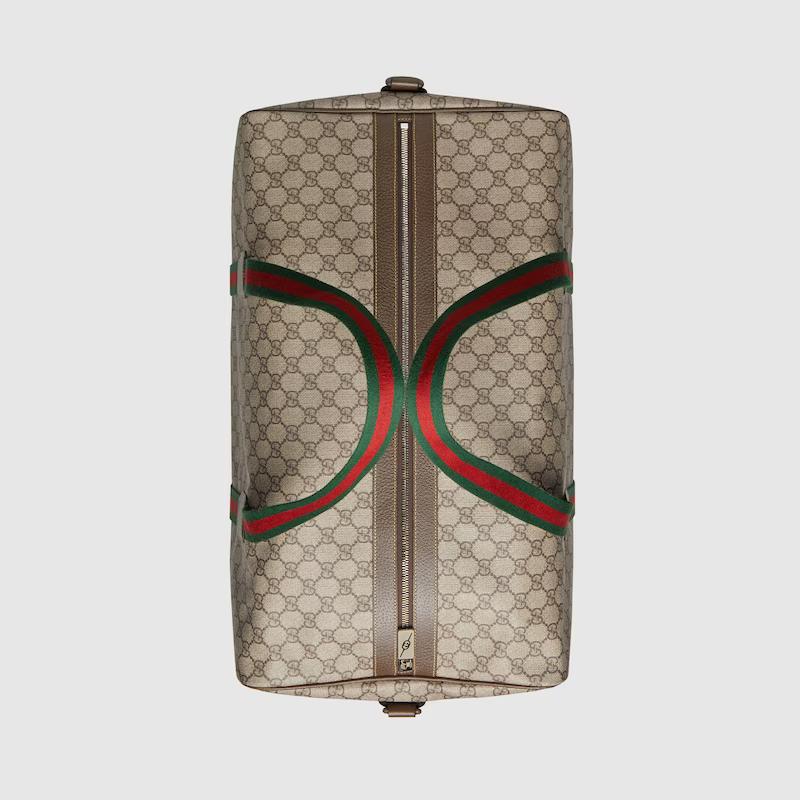 Túi Gucci Maxi Duffle Bag With Web Nam Màu Da