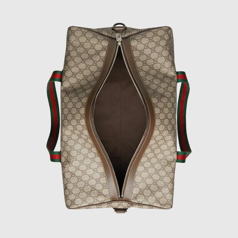 Túi Gucci Maxi Duffle Bag With Web Nam Màu Da