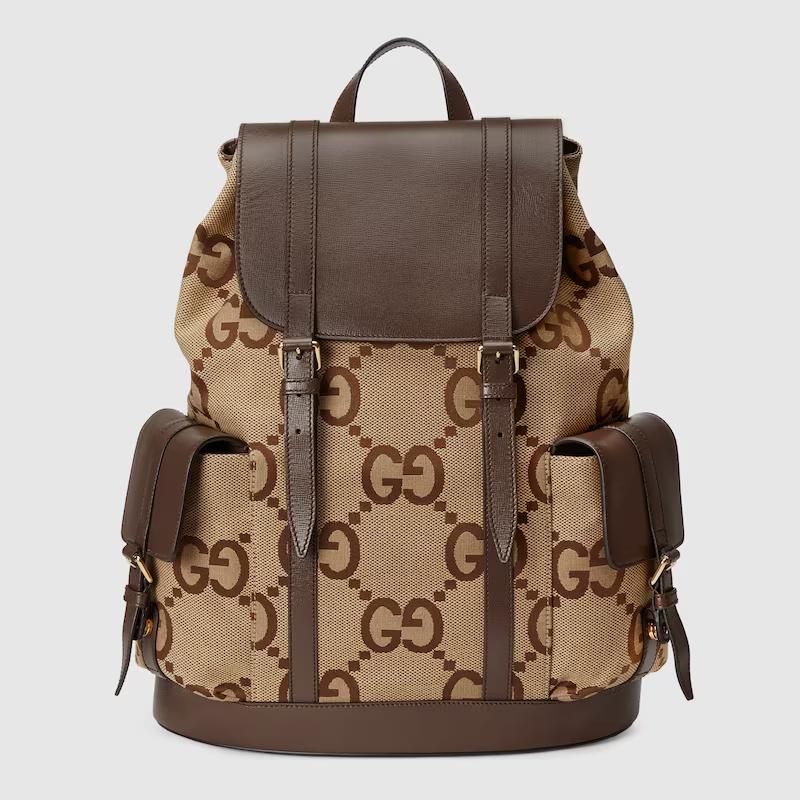 Túi Gucci Jumbo Gg Backpack Nam Màu Da Nâu