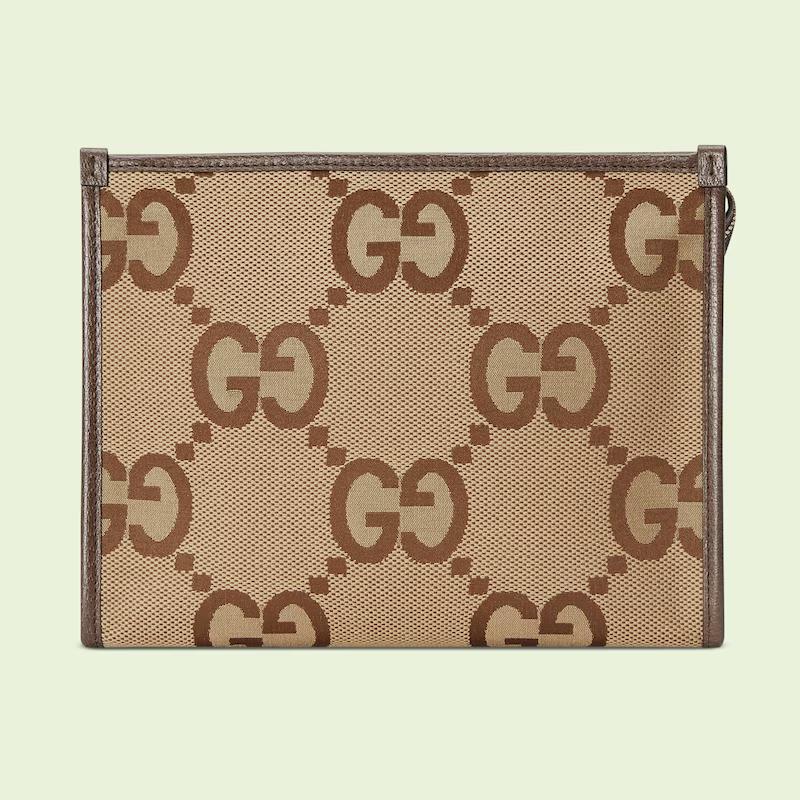 Túi Gucci Jumbo Gg Pouch Nam Nâu Da