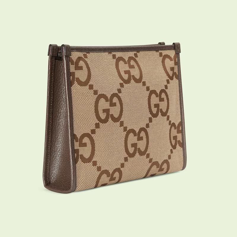 Túi Gucci Jumbo Gg Pouch Nam Nâu Da