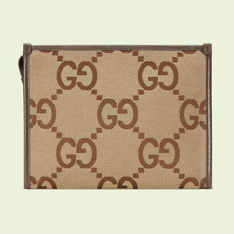 Túi Gucci Jumbo Gg Pouch Nam Nâu Da