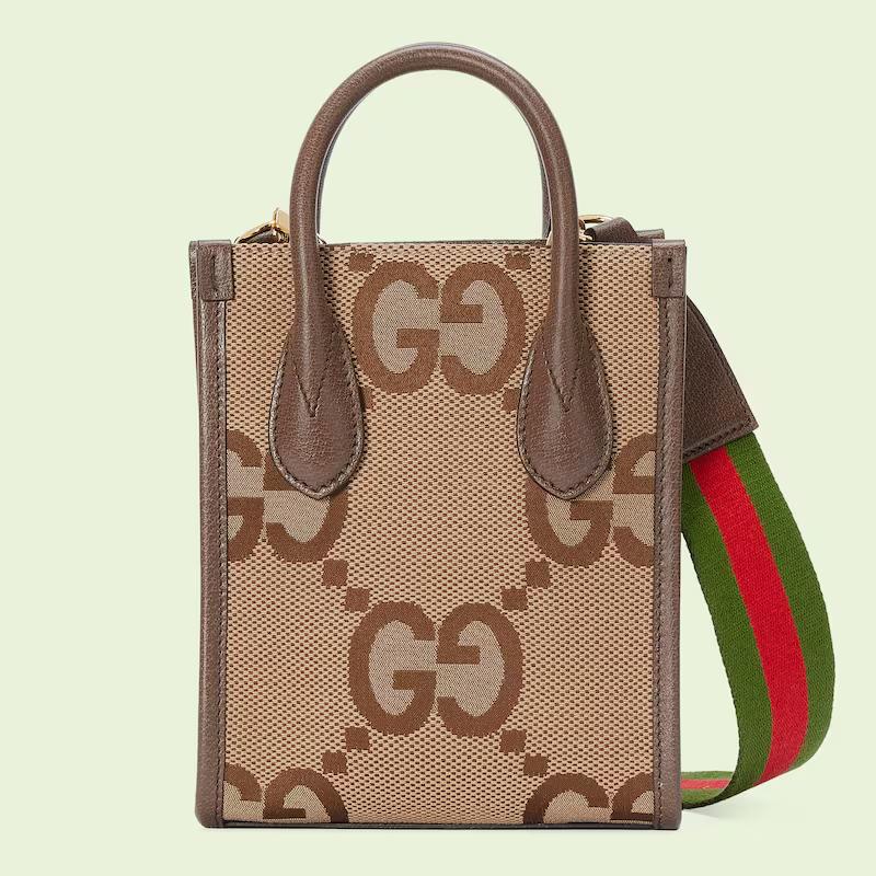 Túi Gucci Jumbo Gg Mini Tote Bag Nam Màu Da Nâu