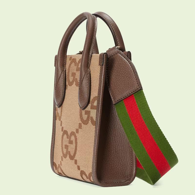 Túi Gucci Jumbo Gg Mini Tote Bag Nam Màu Da Nâu